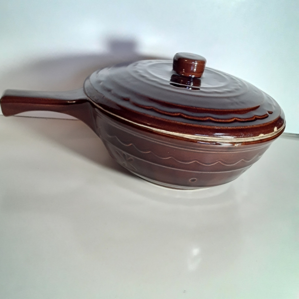 Vintage Marcrest Stoneware pot with handle